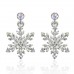 Silver Austrian Crystal Snowflake Drop Earrings In Gift Box 106202-E